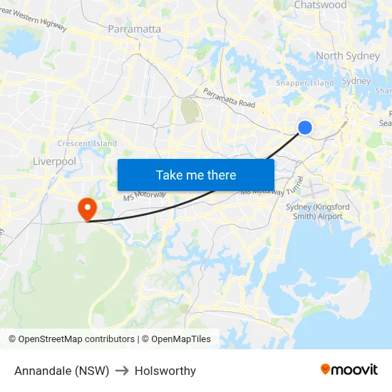 Annandale (NSW) to Holsworthy map