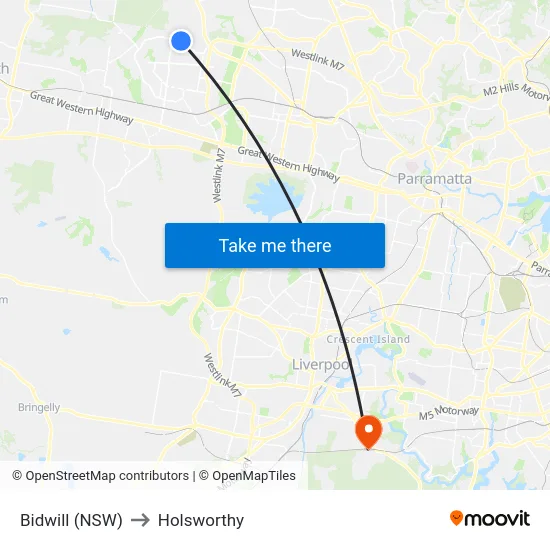 Bidwill (NSW) to Holsworthy map