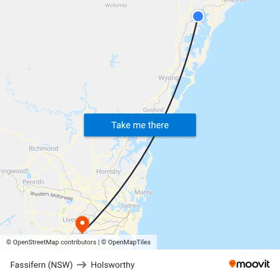 Fassifern (NSW) to Holsworthy map