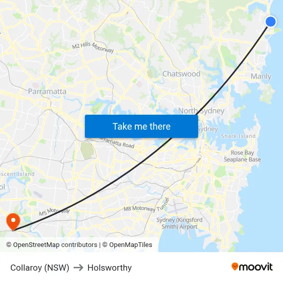 Collaroy (NSW) to Holsworthy map