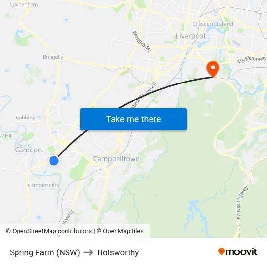 Spring Farm (NSW) to Holsworthy map