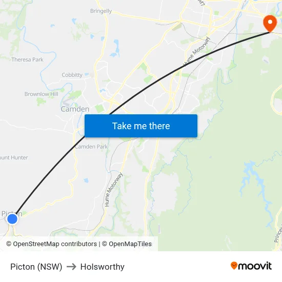 Picton (NSW) to Holsworthy map