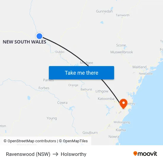 Ravenswood (NSW) to Holsworthy map
