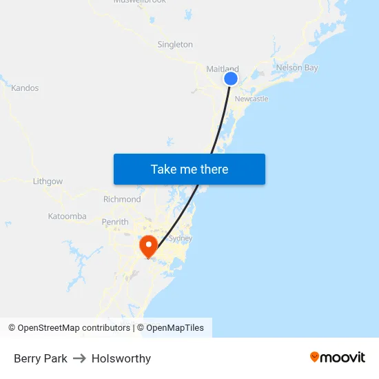Berry Park to Holsworthy map