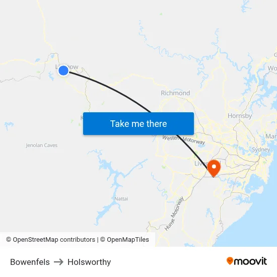 Bowenfels to Holsworthy map