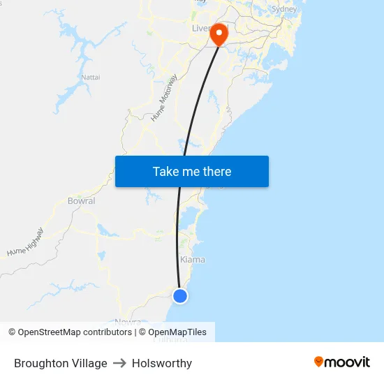 Broughton Village to Holsworthy map