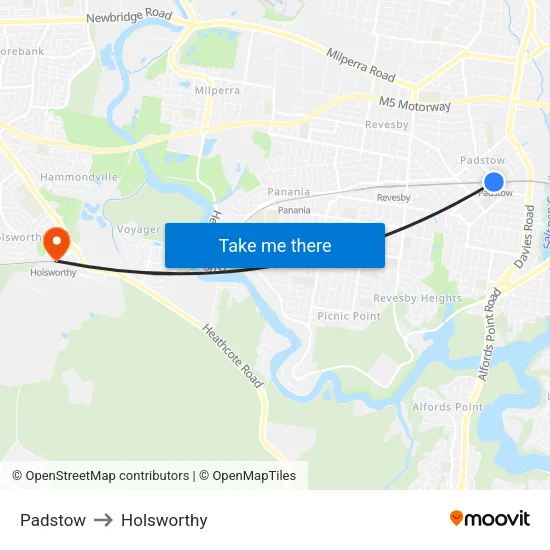 Padstow to Holsworthy map