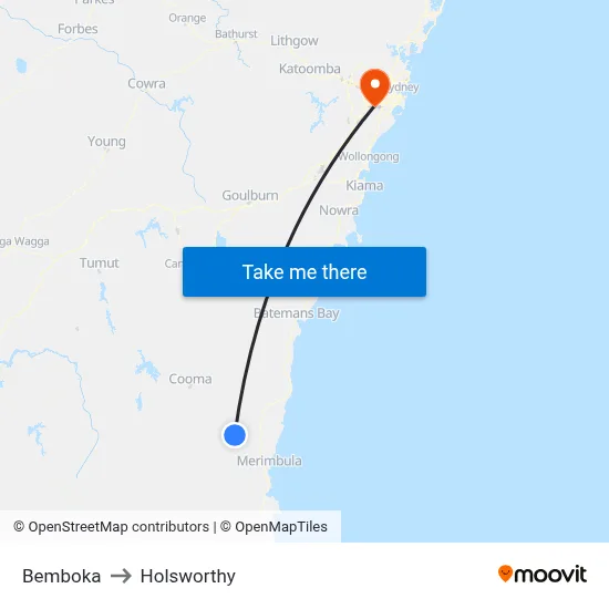 Bemboka to Holsworthy map