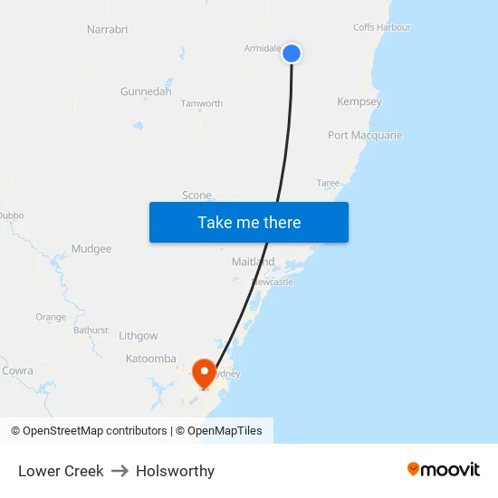 Lower Creek to Holsworthy map