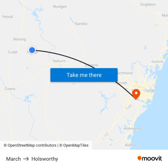 March to Holsworthy map