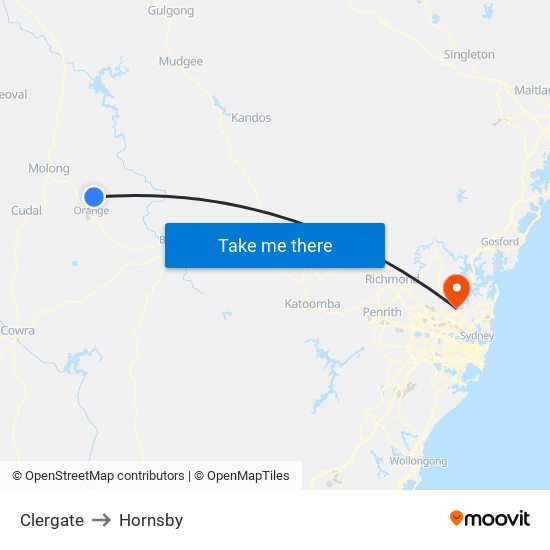 Clergate to Hornsby map