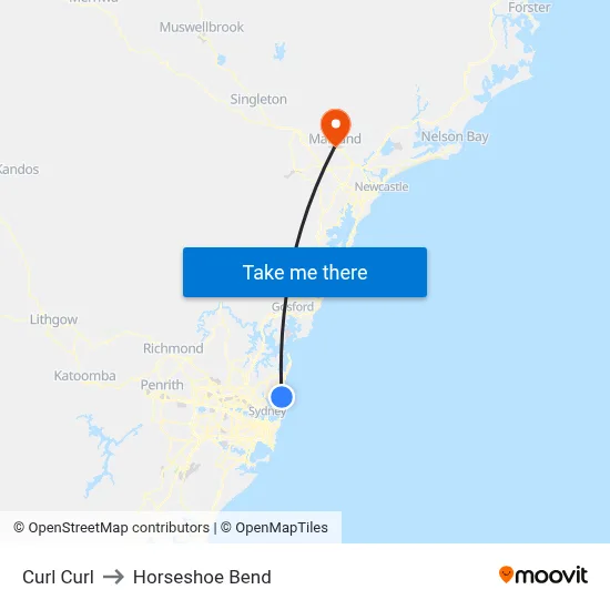 Curl Curl to Horseshoe Bend map