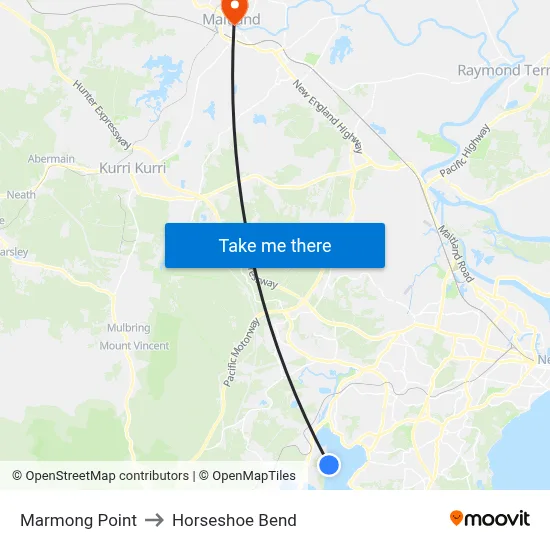 Marmong Point to Horseshoe Bend map