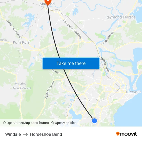 Windale to Horseshoe Bend map