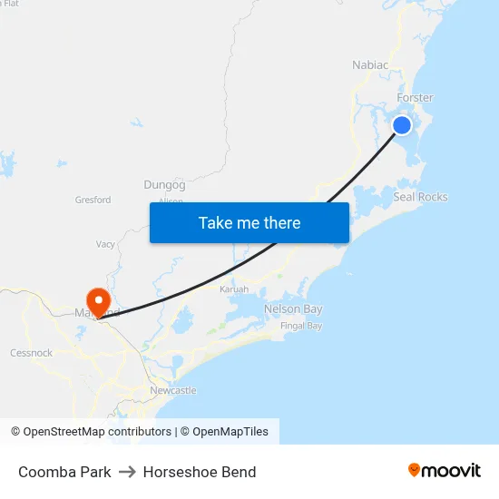 Coomba Park to Horseshoe Bend map