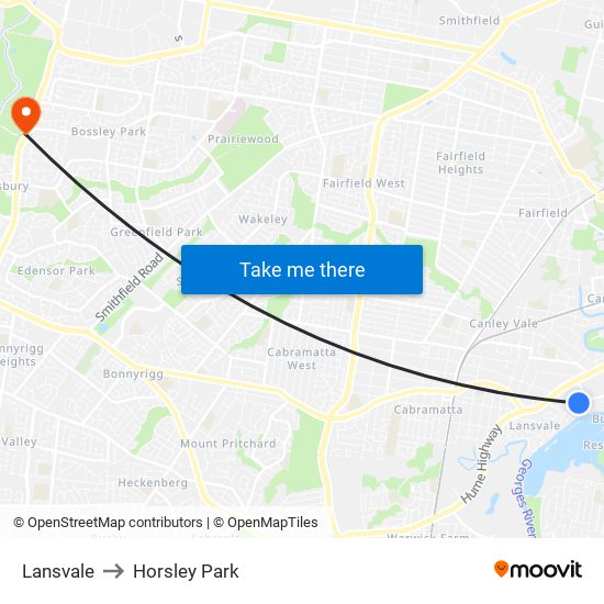 Lansvale to Horsley Park map