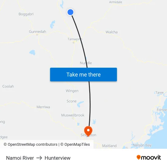 Namoi River to Hunterview map