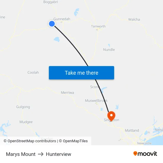 Marys Mount to Hunterview map