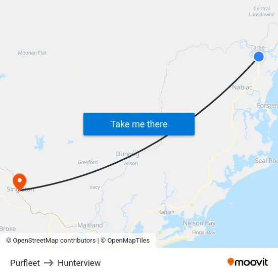 Purfleet to Hunterview map