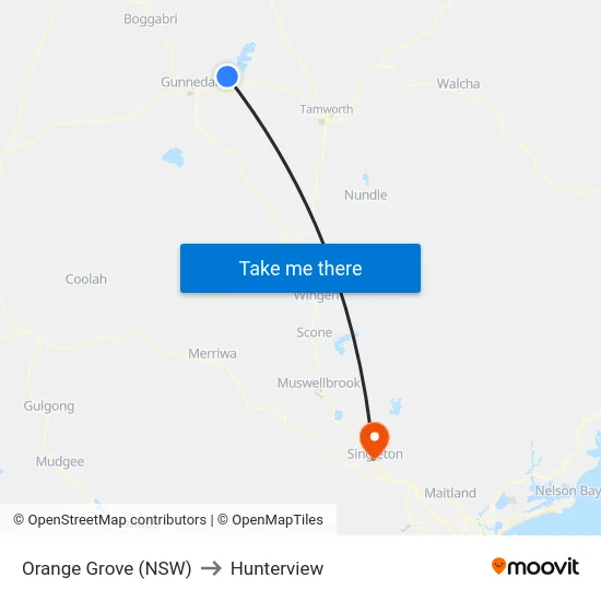 Orange Grove (NSW) to Hunterview map