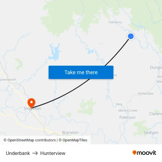 Underbank to Hunterview map