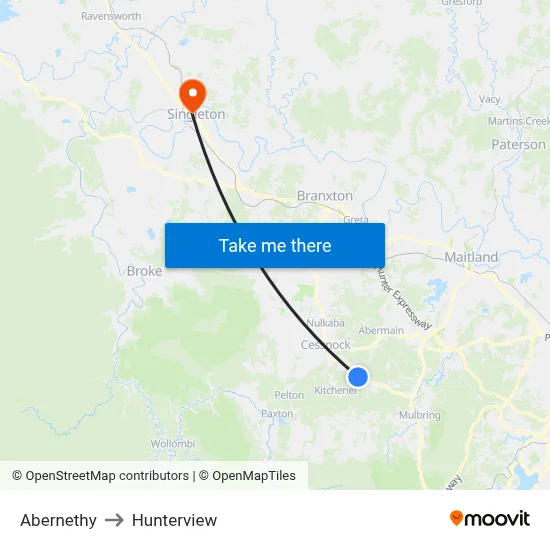 Abernethy to Hunterview map
