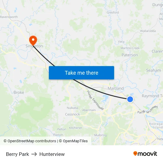 Berry Park to Hunterview map
