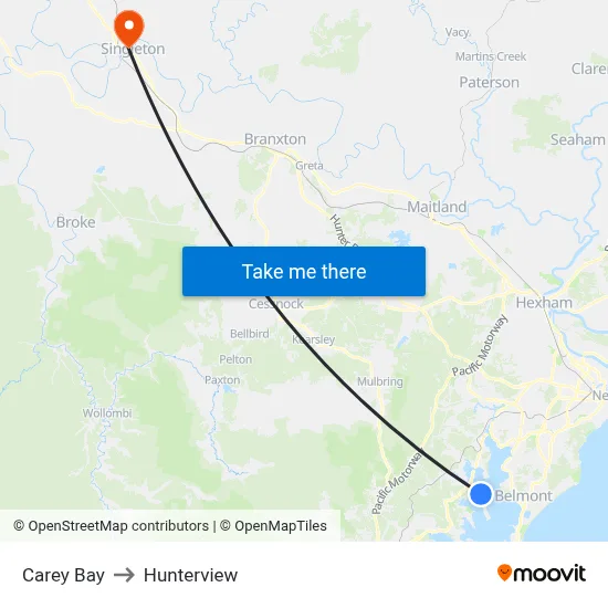 Carey Bay to Hunterview map