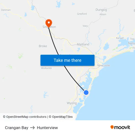 Crangan Bay to Hunterview map