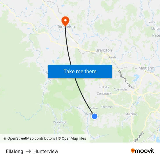 Ellalong to Hunterview map