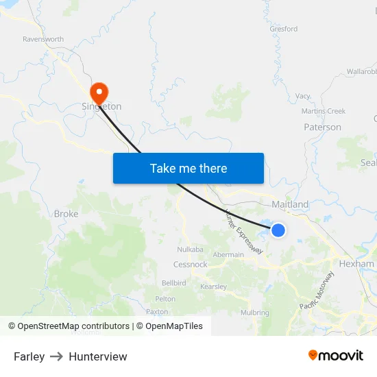 Farley to Hunterview map