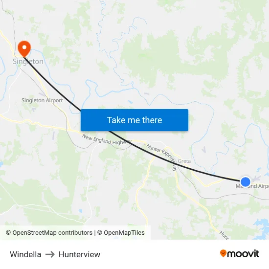 Windella to Hunterview map
