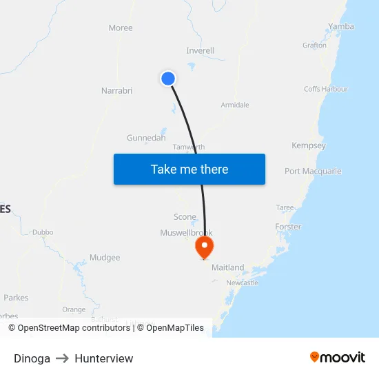 Dinoga to Hunterview map