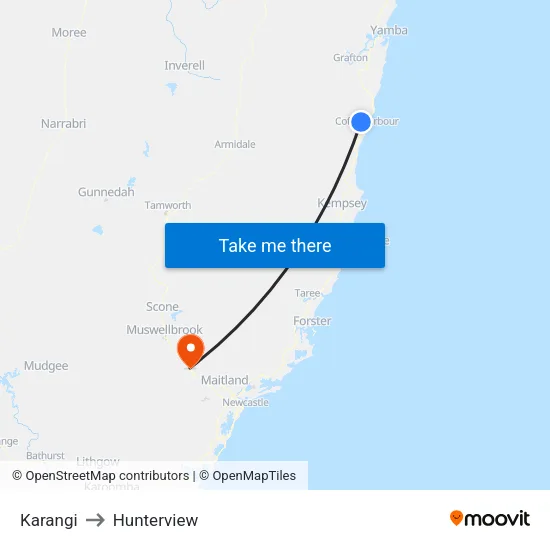 Karangi to Hunterview map