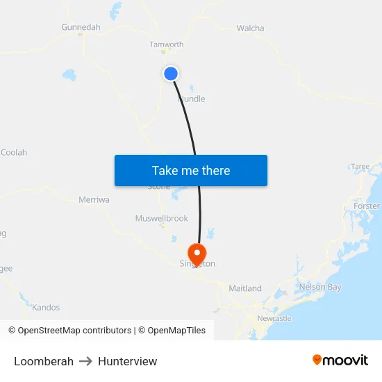 Loomberah to Hunterview map