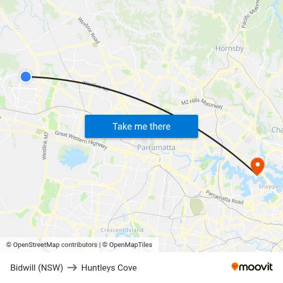 Bidwill (NSW) to Huntleys Cove map