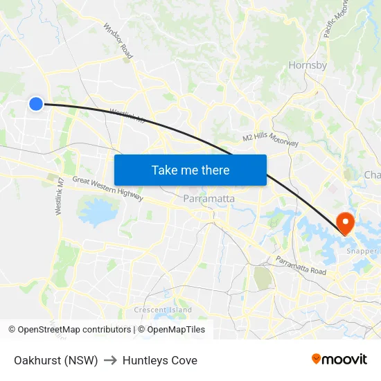 Oakhurst (NSW) to Huntleys Cove map