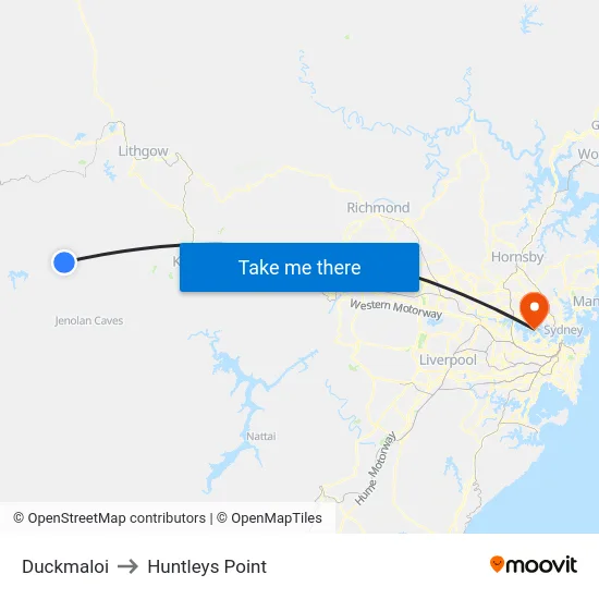 Duckmaloi to Huntleys Point map