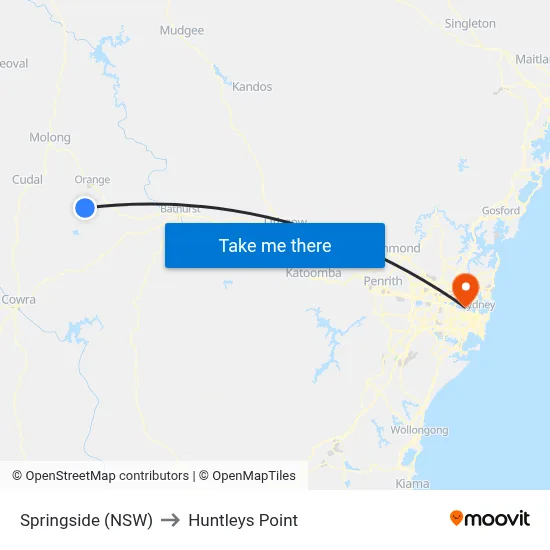 Springside (NSW) to Huntleys Point map