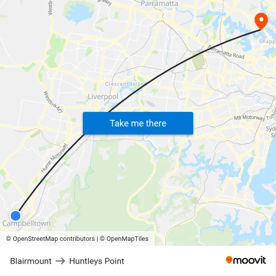 Blairmount to Huntleys Point map