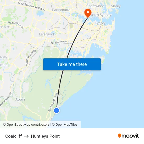 Coalcliff to Huntleys Point map