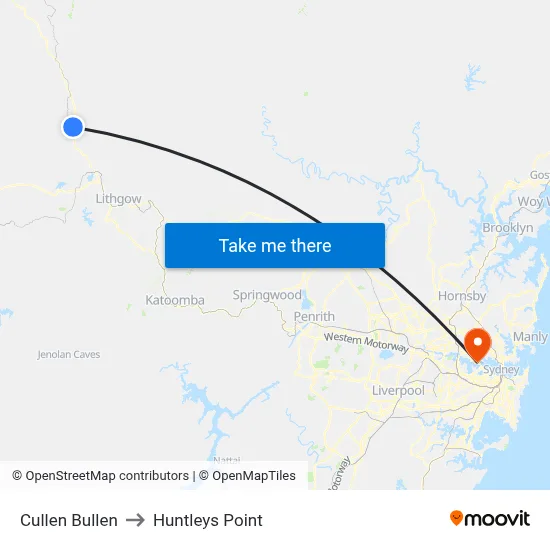 Cullen Bullen to Huntleys Point map