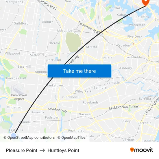Pleasure Point to Huntleys Point map