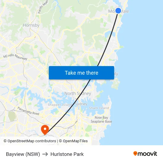 Bayview (NSW) to Hurlstone Park map