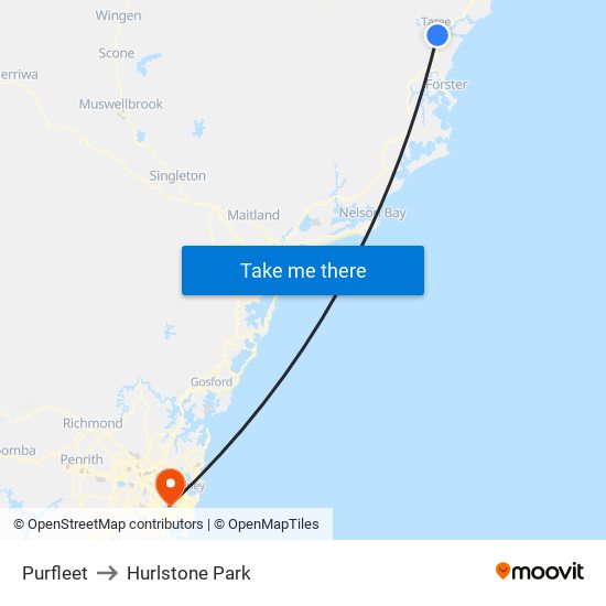 Purfleet to Hurlstone Park map