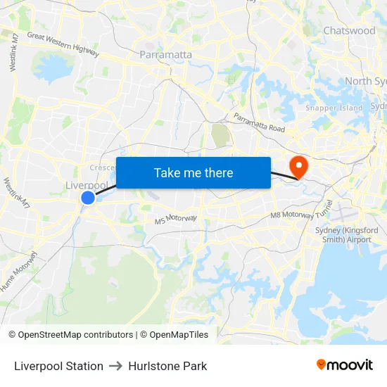 Liverpool Station to Hurlstone Park map