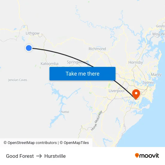 Good Forest to Hurstville map