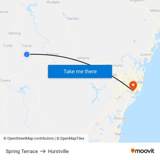 Spring Terrace to Hurstville map