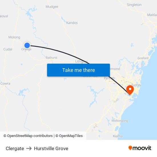 Clergate to Hurstville Grove map