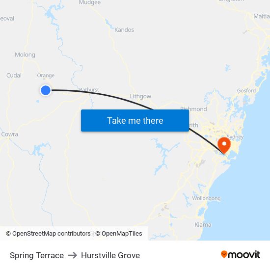 Spring Terrace to Hurstville Grove map